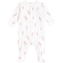 Load image into Gallery viewer, Pyjama blanc cassé à imprimé lavande