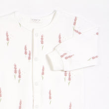 Load image into Gallery viewer, Pyjama blanc cassé à imprimé lavande