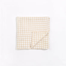 Load image into Gallery viewer, Couverture en mousseline à imprimé vichy beige