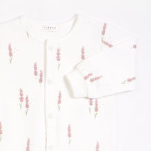 Load image into Gallery viewer, Pyjama blanc cassé à imprimé lavande
